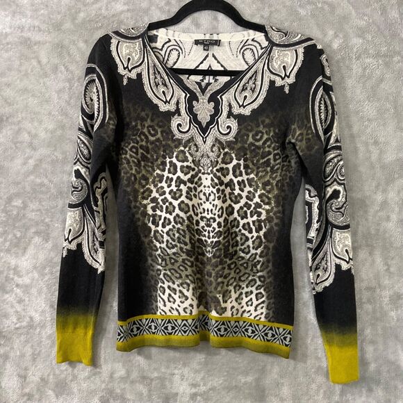 Etro Silk Cashmere blend sweater animal print Size 4/US- S Made in Italy - Picture 1 of 10